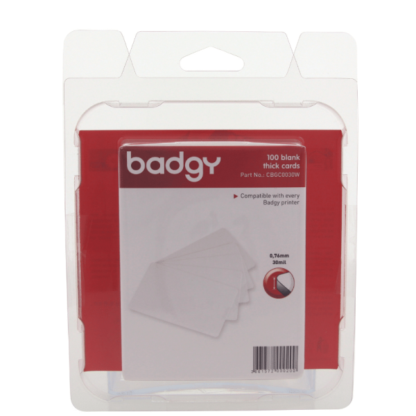 badgy suppplies cbgc0030w 100cards-thick face